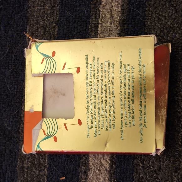 American Greetings 18k gold plated Elvis Ornament, 1995, in box. - Picture 2 of 4